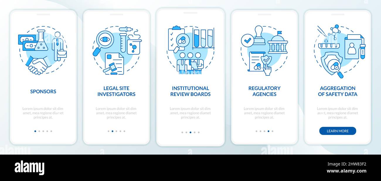 Safety blue onboarding mobile app screen Stock Vector Image & Art - Alamy