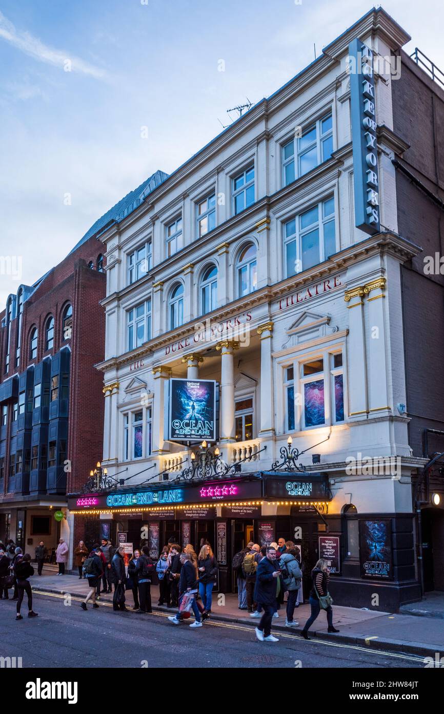 The Duke of York's Theatre London is a West End theatre in St Martin's Lane. Architect Walter Emden the theatre opened in 1892. Grade II listed. Stock Photo