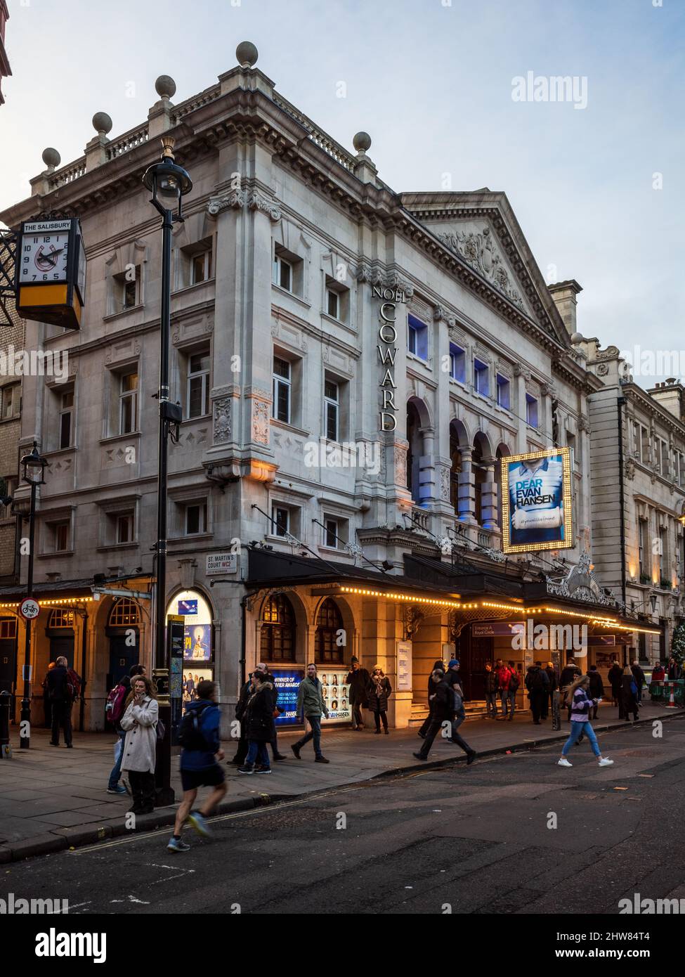The Noel Coward Theatre London. Formerly known as the Albery Theatre, The Noel Coward Theatre is a West End theatre in St. Martin's Lane, opened 1903. Stock Photo