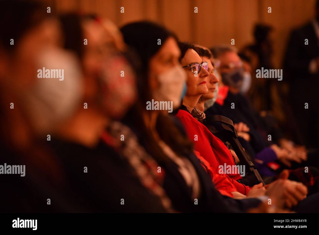 Glasgow, Scotland. 4 March, 2022. PICTURED:  Delegates listen to speeches at the Scottish Labour Party Leader speech on the first day of the National Spring Party Conference. Credit: Colin Fisher/Alamy Live News Stock Photo