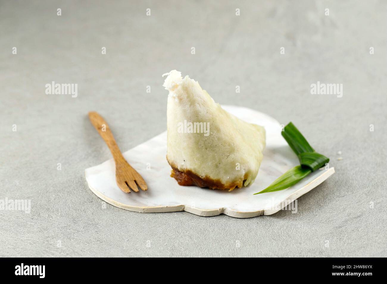 Awug Beras, Steamed Rice Flour, Shredded Coconut, and Palm Sugar, Popular Street Food from Bandung, West Java, Indonesia. Stock Photo