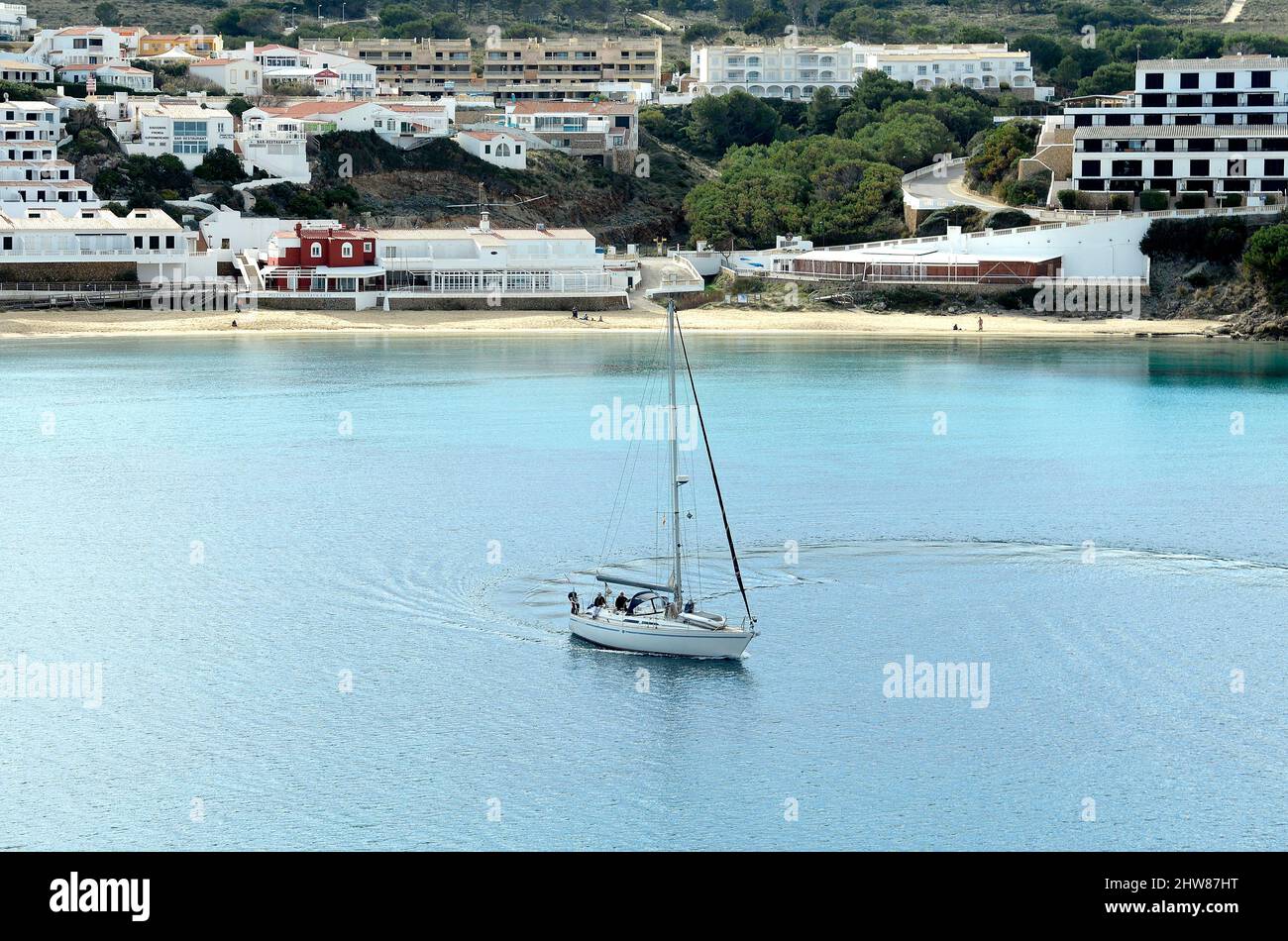 Arenal d'en Castell beach, on the island of Menorca, Spain Stock Photo ...