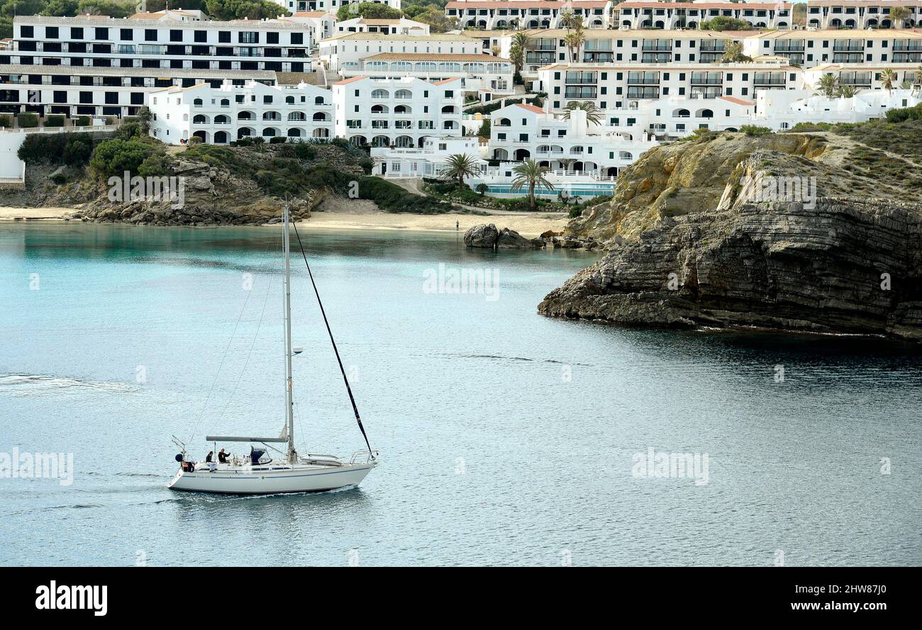 Arenal d'en Castell beach, on the island of Menorca, Spain Stock Photo ...