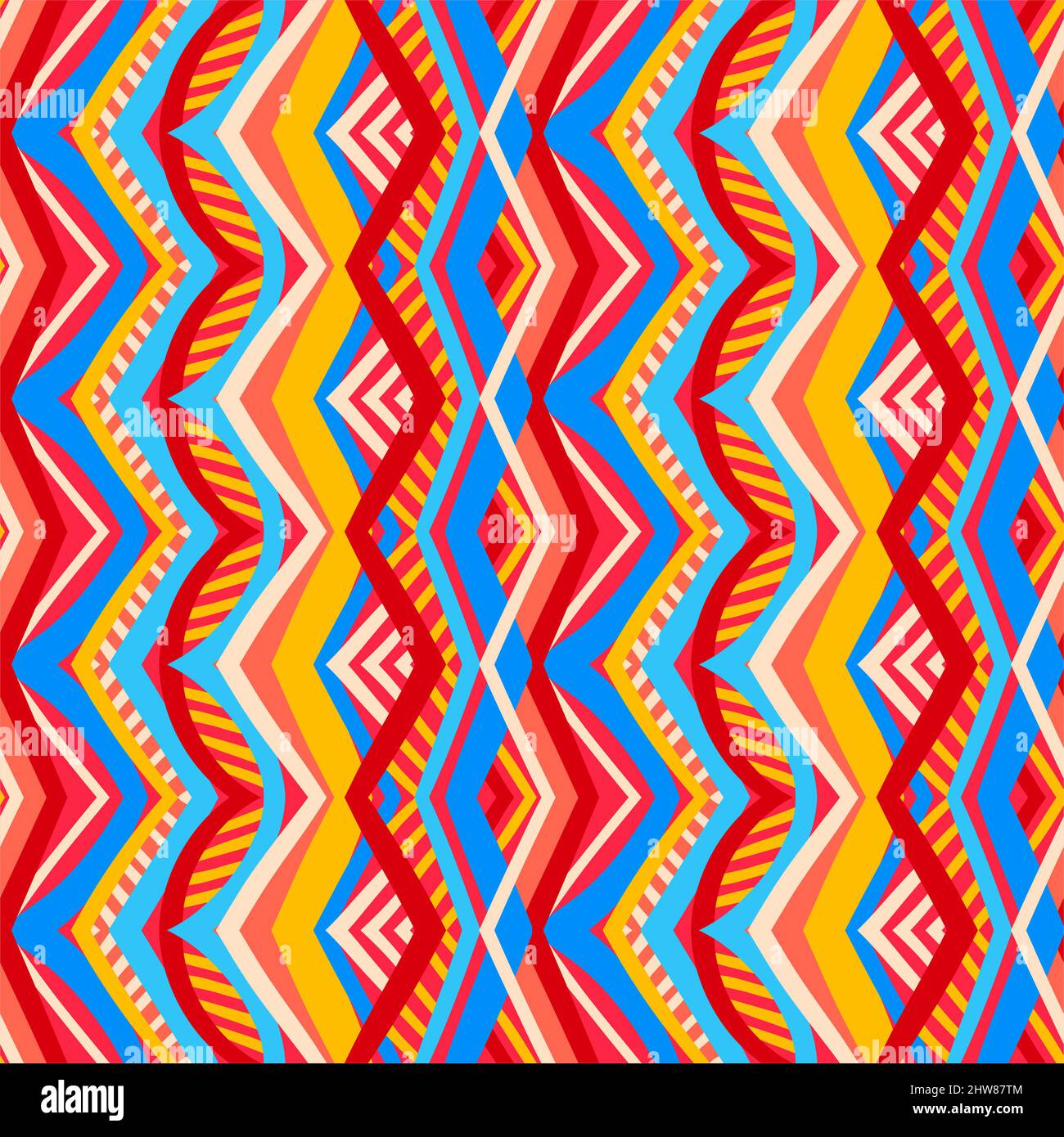 beautiful multicolored striped tribal traditional pattern Stock Vector