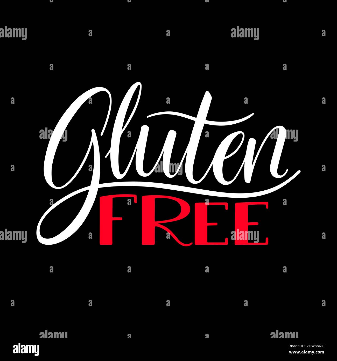 gluten free calligraphy. hand drawn label. gluten free sign Stock ...