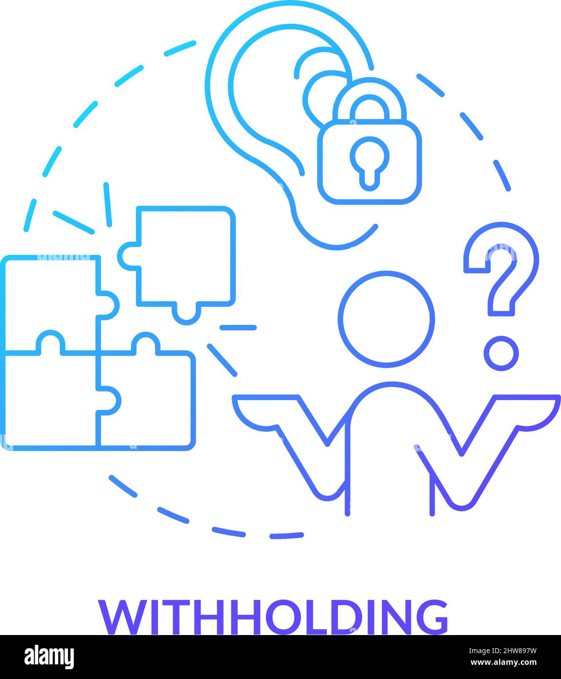 Withholding blue gradient concept icon Stock Vector