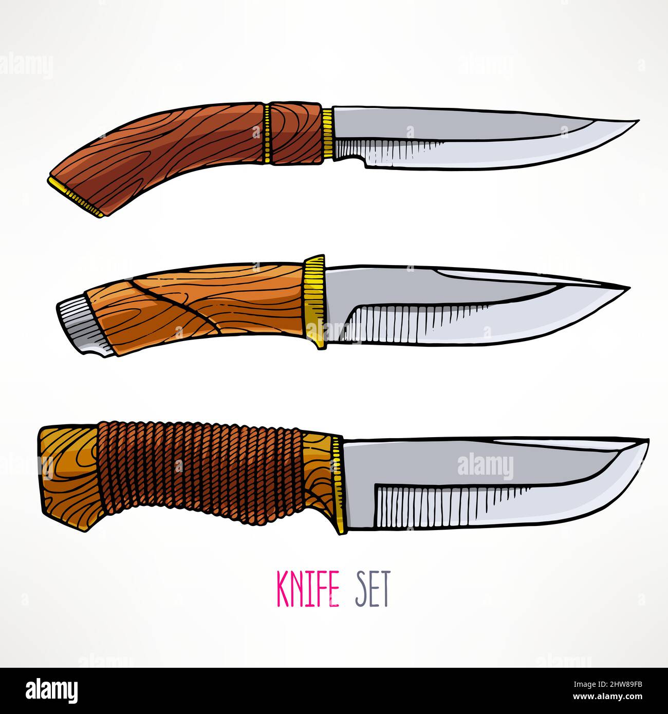 https://c8.alamy.com/comp/2HW89FB/set-with-three-hunting-knives-hand-drawn-illustration-2HW89FB.jpg