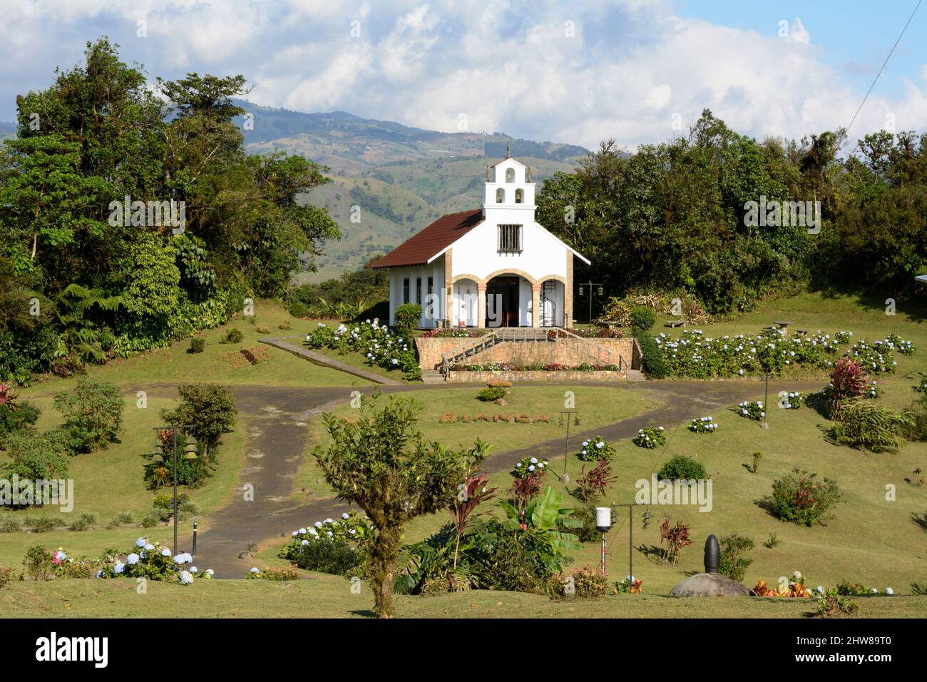 La Mariana Wedding Chapel, Villa Blanca Cloud Forest Hotel, Los Angeles Nature Reserve, San Ramon, Costa Rica, Central America Stock Photo