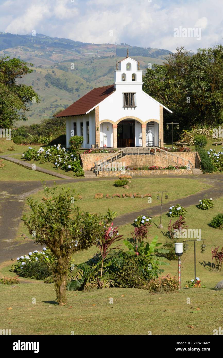 La Mariana Wedding Chapel, Villa Blanca Cloud Forest Hotel, Los Angeles Nature Reserve, San Ramon, Costa Rica, Central America Stock Photo
