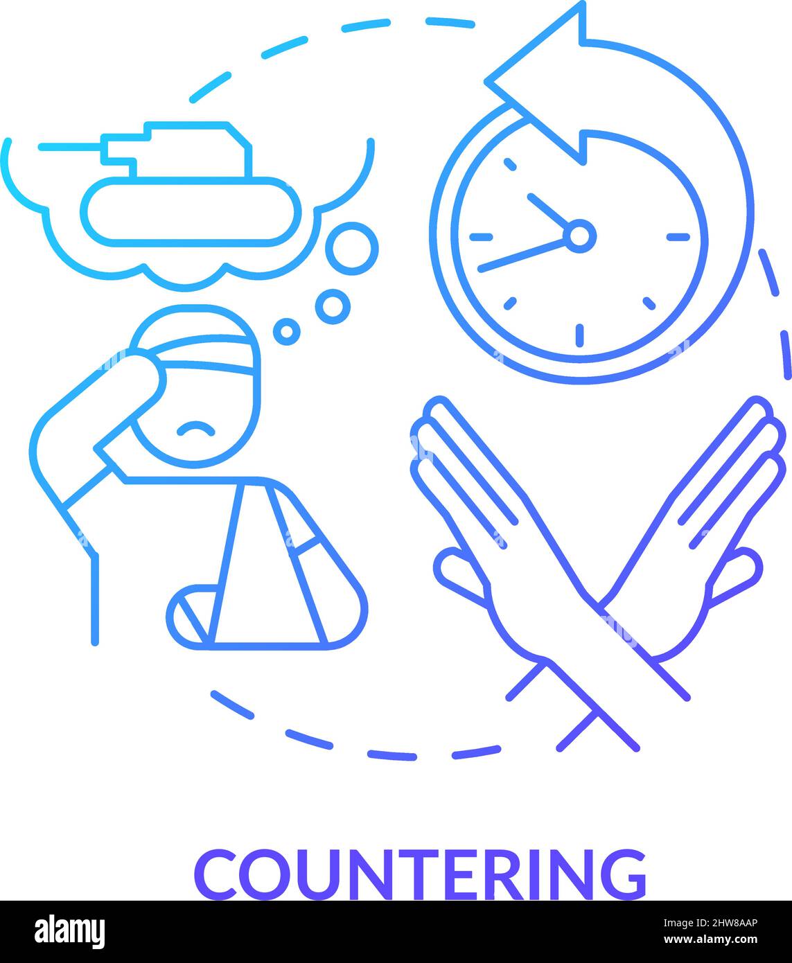 Countering blue gradient concept icon Stock Vector