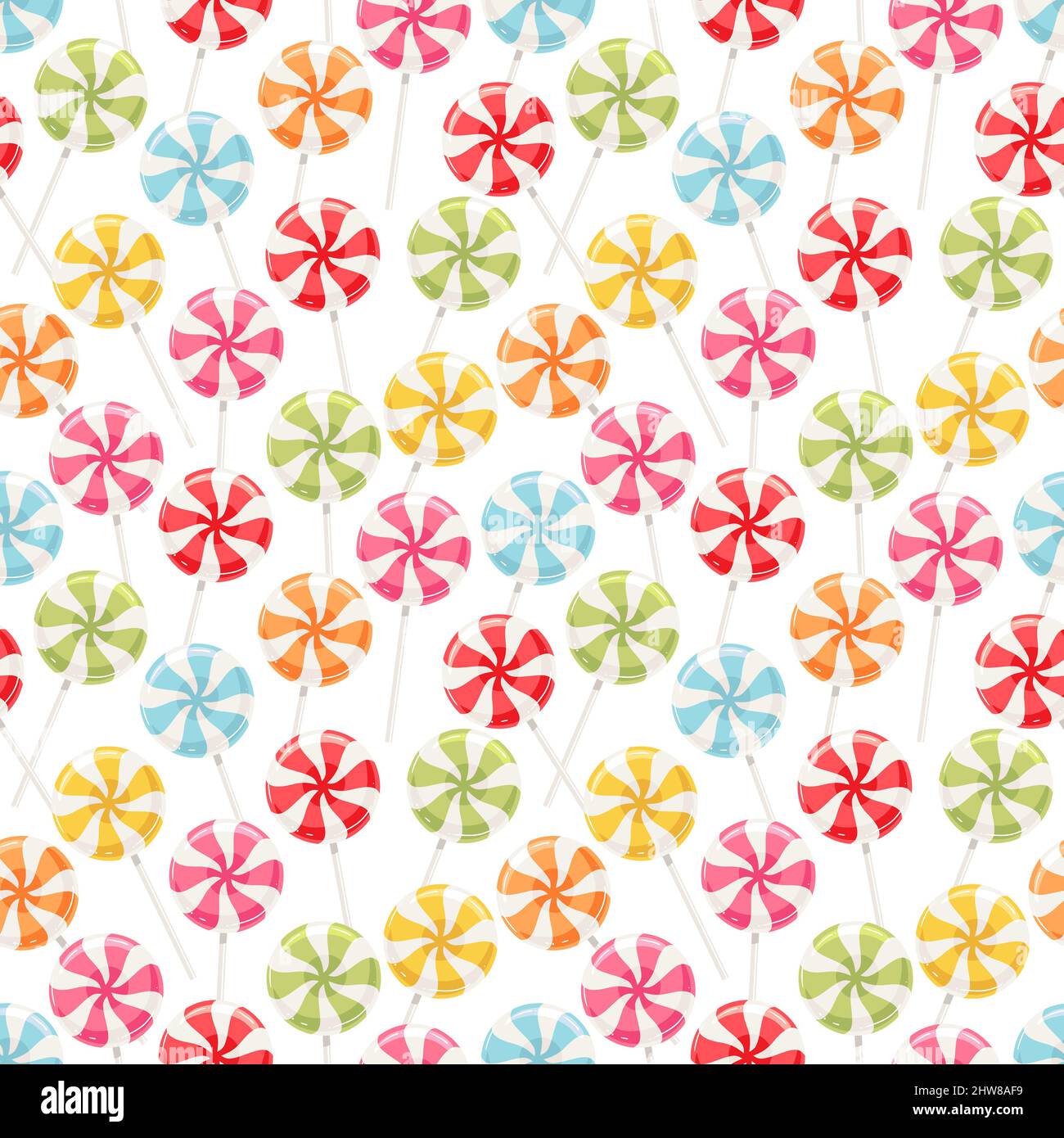 Cute seamless background with different color striped candy Stock Vector