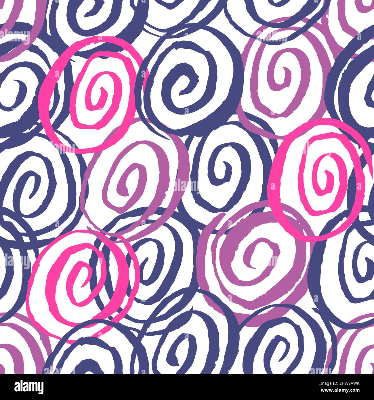 seamless doodle pattern with spirals. Hand-drawn illustration Stock Vector