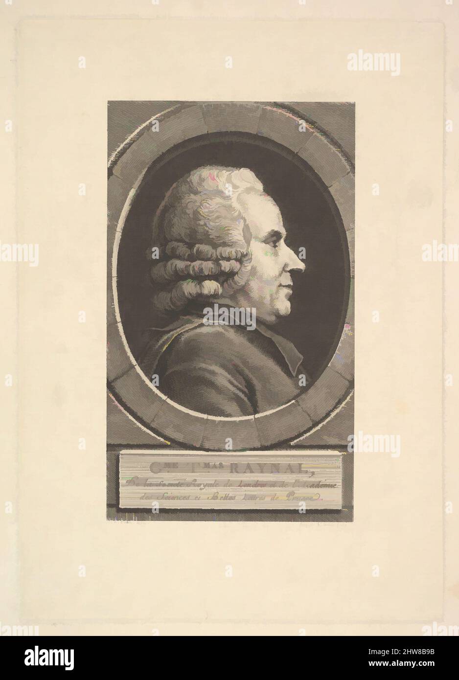Art inspired by Portrait of Guillaume-Thomas Raynal, 1773, Etching and engraving; second state of two (Bocher), Sheet: 11 × 8 1/8 in. (28 × 20.6 cm), Prints, Augustin de Saint-Aubin (French, Paris 1736–1807 Paris), After Charles Nicolas Cochin II (French, Paris 1715–1790 Paris, Classic works modernized by Artotop with a splash of modernity. Shapes, color and value, eye-catching visual impact on art. Emotions through freedom of artworks in a contemporary way. A timeless message pursuing a wildly creative new direction. Artists turning to the digital medium and creating the Artotop NFT Stock Photo