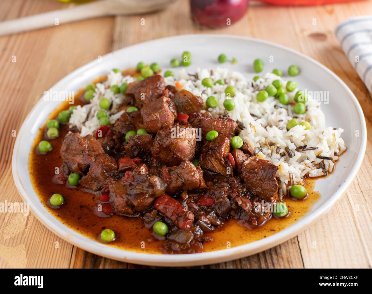 Stew with rice and vegetable Stock Photo