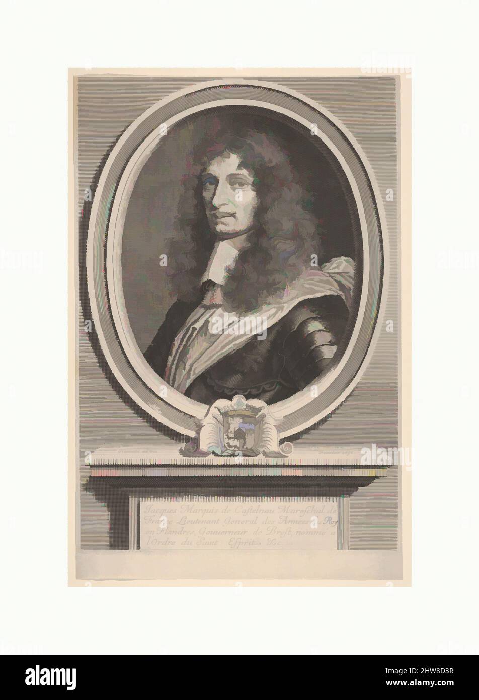 Art inspired by Le Maréchal de Castelnau (Jacques II de Castlenau, dit de Mauvissière), 1658, Engraving; second state of four ? (Petitjean & Wickert), Sheet: 11 9/16 × 7 1/2 in. (29.3 × 19 cm), Prints, Robert Nanteuil (French, Reims 1623–1678 Paris, Classic works modernized by Artotop with a splash of modernity. Shapes, color and value, eye-catching visual impact on art. Emotions through freedom of artworks in a contemporary way. A timeless message pursuing a wildly creative new direction. Artists turning to the digital medium and creating the Artotop NFT Stock Photo