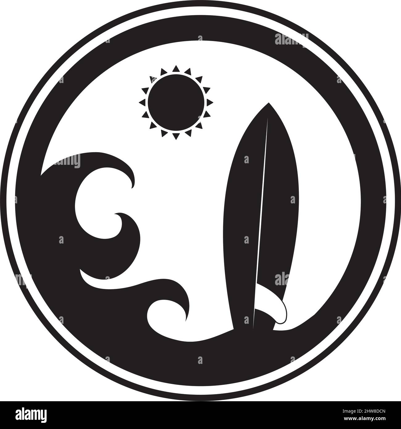 surf badge illustration Stock Vector Image & Art - Alamy
