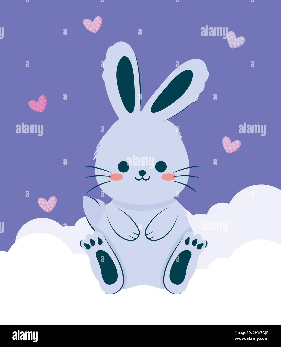 blue bunny poster Stock Vector Image & Art - Alamy