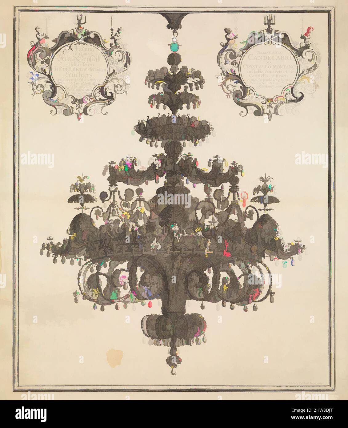 Art Inspired By Rock Crystal Chandelier From The So Called White Peller S House Weisse Pellershaus In Nuremberg Ca 1700 17 Etching And Engraving Plate 24 5 16 1 2 In 61 7 52 Cm