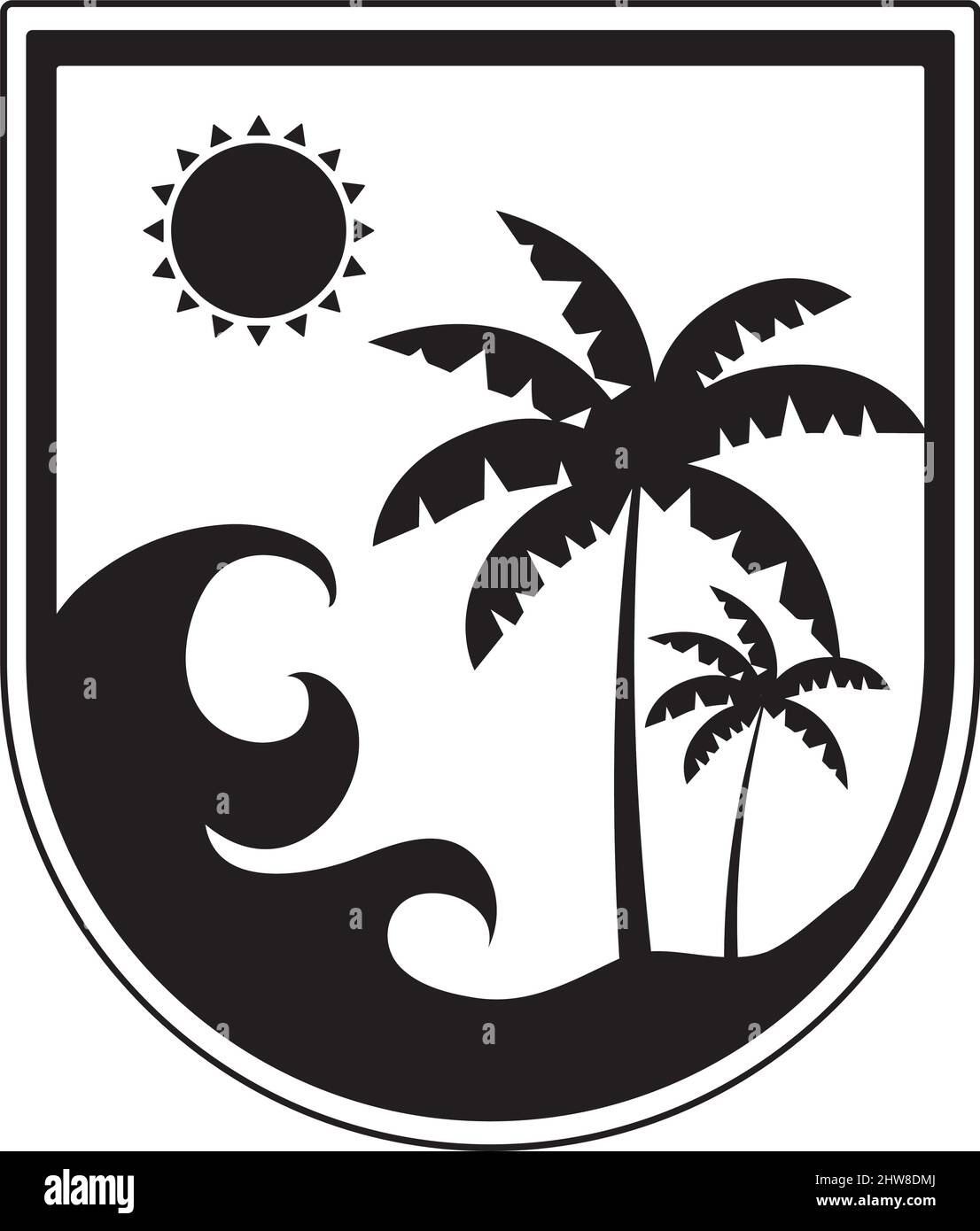 beach stamp illustration Stock Vector Image & Art - Alamy