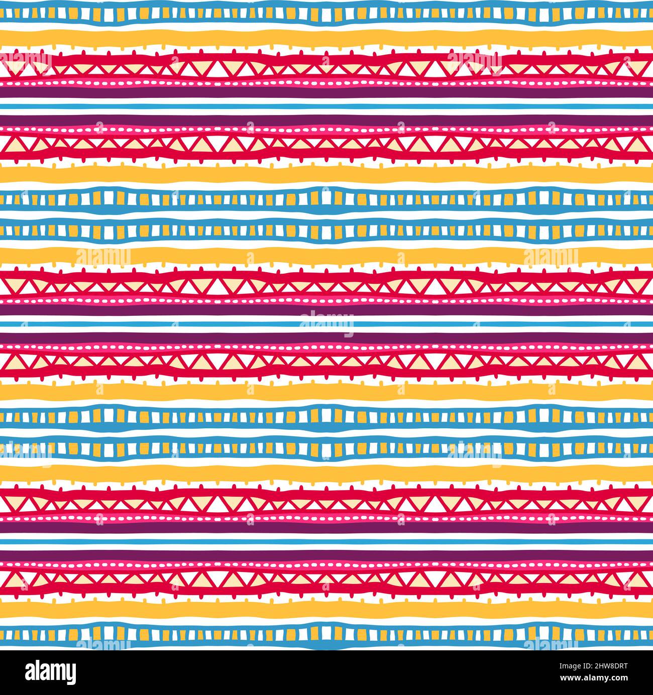 beautiful multicolored striped tribal traditional pattern Stock Vector