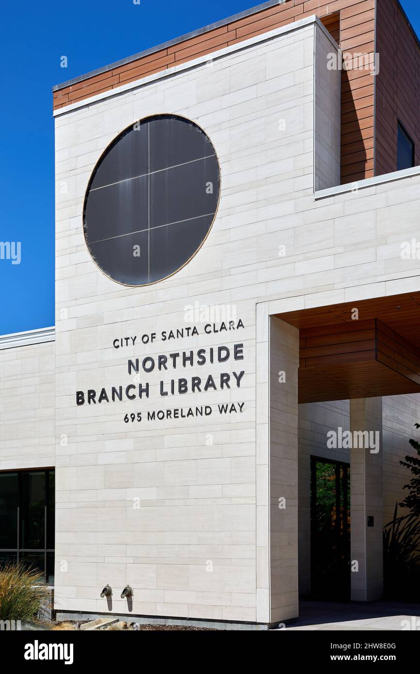 City of Santa Clara Northside Branch Library; Santa Clara, California, USA Stock Photo