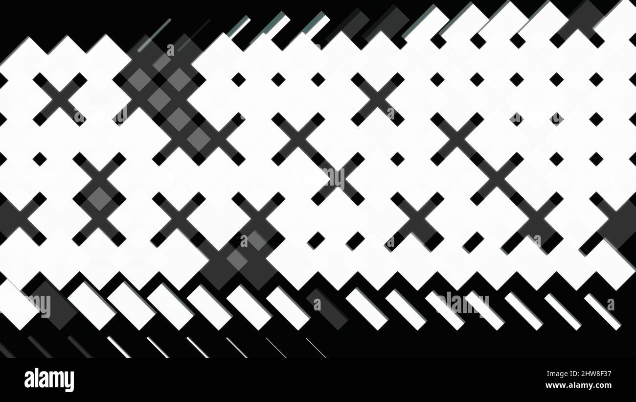 Black and white abstract animation of geometric patterns appearing and  disappearing one by one on the black background. Flat 2d Seamless loop  Stock Photo - Alamy
