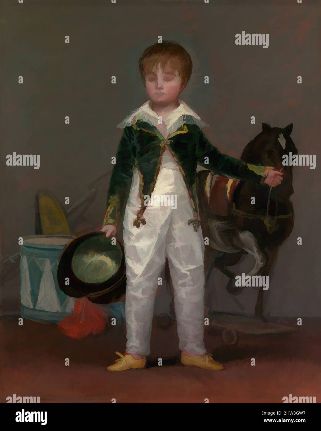 Art inspired by José Costa y Bonells (died l870), Called Pepito, ca. 1810, Oil on canvas, 41 3/8 x 33 1/4 in. (105.1 x 84.5 cm), Paintings, Goya (Francisco de Goya y Lucientes) (Spanish, Fuendetodos 1746–1828 Bordeaux), Pepito's father, Rafael Costa de Quintana, was doctor to King, Classic works modernized by Artotop with a splash of modernity. Shapes, color and value, eye-catching visual impact on art. Emotions through freedom of artworks in a contemporary way. A timeless message pursuing a wildly creative new direction. Artists turning to the digital medium and creating the Artotop NFT Stock Photo