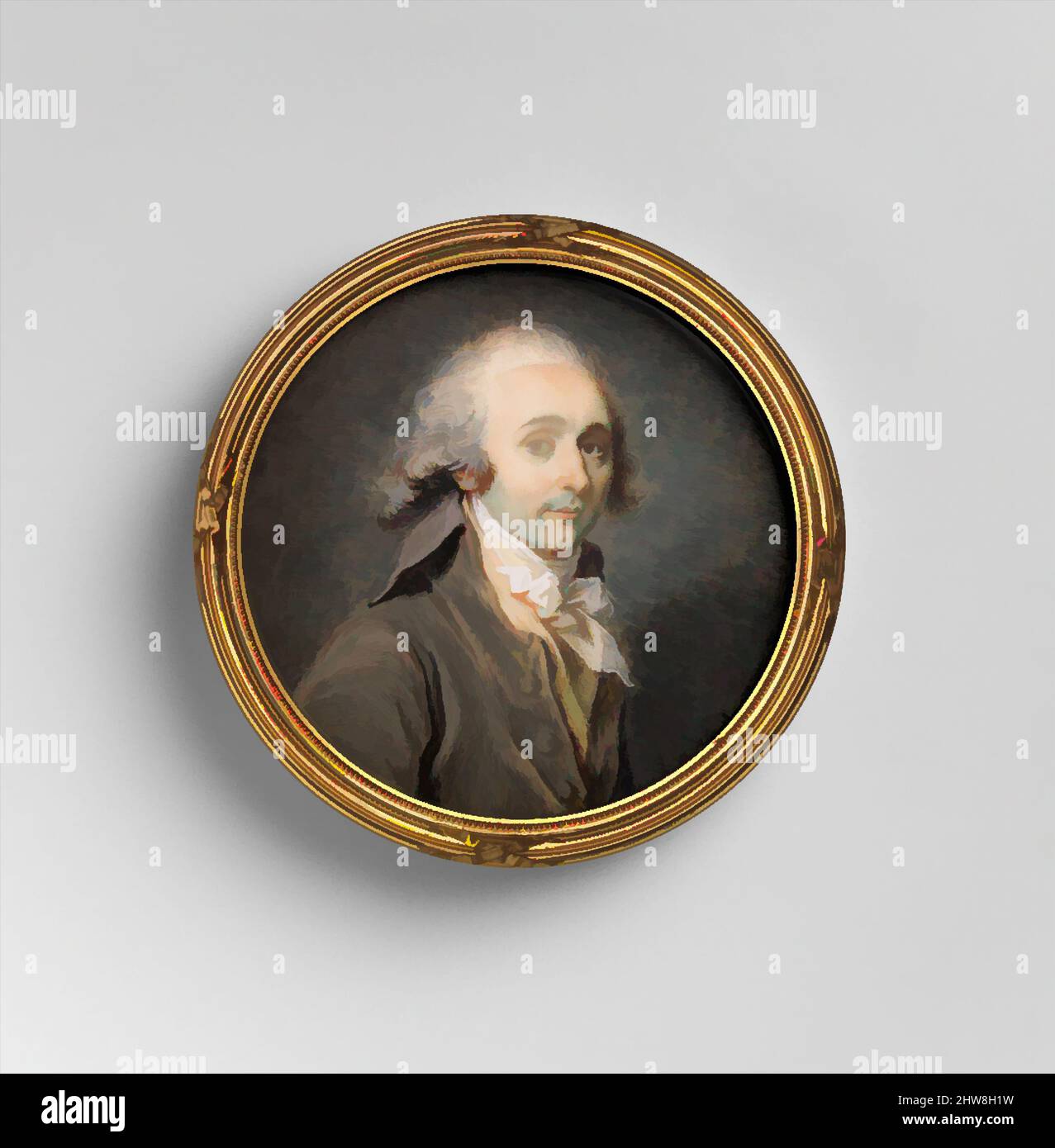 Art inspired by Alexandre Théodore Victor (1760–1829), Comte de Lameth, ca. 1789–90, Ivory laid on card, Diameter 3 in. (75 mm), Miniatures, Jean Urbain Guérin (French, 1761–1836, Classic works modernized by Artotop with a splash of modernity. Shapes, color and value, eye-catching visual impact on art. Emotions through freedom of artworks in a contemporary way. A timeless message pursuing a wildly creative new direction. Artists turning to the digital medium and creating the Artotop NFT Stock Photo