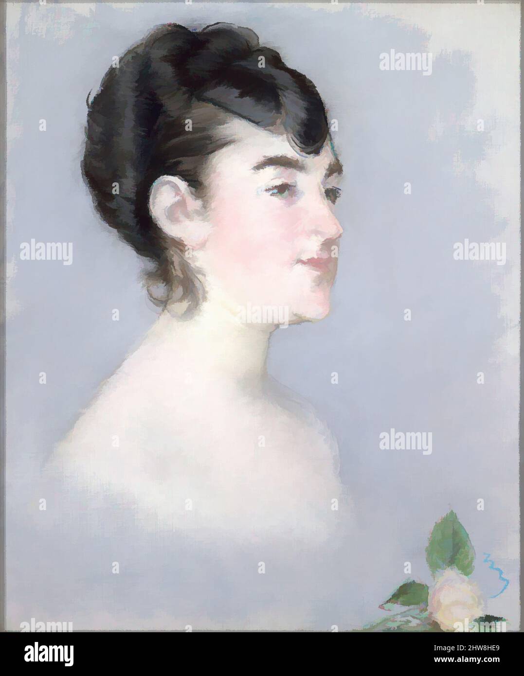 Art inspired by Mademoiselle Isabelle Lemonnier (1857–1926), 1879–82, Pastel on canvas, 22 x 18 1/4 in. (55.9 x 46.4 cm), Drawings, Édouard Manet (French, Paris 1832–1883 Paris), Isabelle Lemonnier was the daughter of a successful Parisian jeweler and the younger sister of Marguerite, Classic works modernized by Artotop with a splash of modernity. Shapes, color and value, eye-catching visual impact on art. Emotions through freedom of artworks in a contemporary way. A timeless message pursuing a wildly creative new direction. Artists turning to the digital medium and creating the Artotop NFT Stock Photo