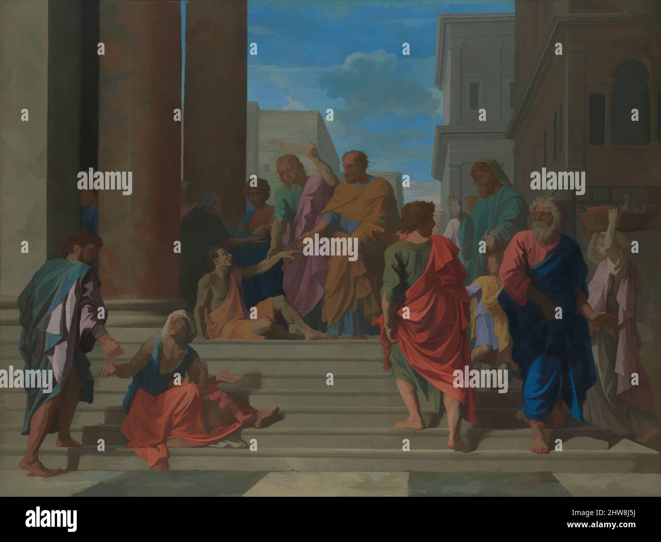 Art inspired by Saints Peter and John Healing the Lame Man, 1655, Oil ...