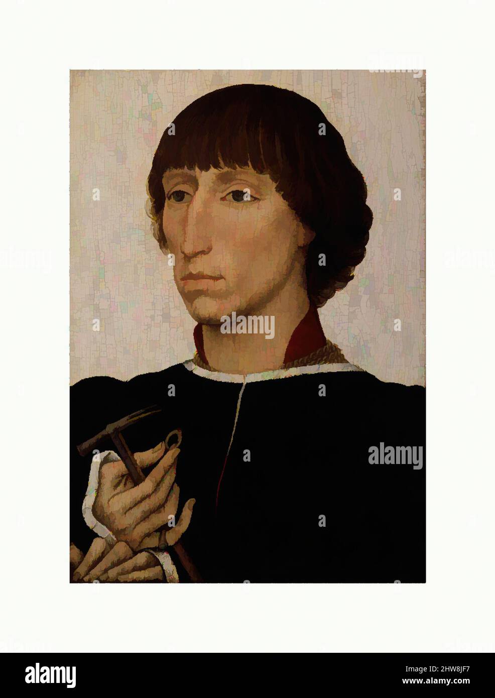 Art inspired by Francesco d'Este (born about 1430, died after 1475), ca. 1460, Oil on wood, Overall 12 1/2 x 8 3/4 in. (31.8 x 22.2 cm): painted surface, each side 11 3/4 x 8 in. (29.8 x 20.3 cm), Paintings, Rogier van der Weyden (Netherlandish, Tournai ca. 1399–1464 Brussels, Classic works modernized by Artotop with a splash of modernity. Shapes, color and value, eye-catching visual impact on art. Emotions through freedom of artworks in a contemporary way. A timeless message pursuing a wildly creative new direction. Artists turning to the digital medium and creating the Artotop NFT Stock Photo