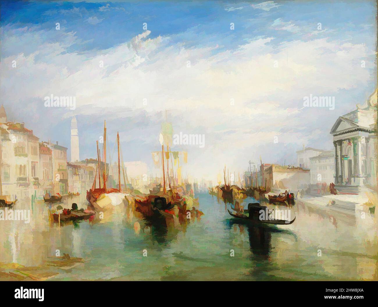 Art inspired by Venice, from the Porch of Madonna della Salute, ca. 1835, Oil on canvas, 36 x 48 1/8 in. (91.4 x 122.2 cm), Paintings, Joseph Mallord William Turner (British, London 1775–1851 London), Turner drew on his considerable experience as a marine painter and the brilliance of, Classic works modernized by Artotop with a splash of modernity. Shapes, color and value, eye-catching visual impact on art. Emotions through freedom of artworks in a contemporary way. A timeless message pursuing a wildly creative new direction. Artists turning to the digital medium and creating the Artotop NFT Stock Photo