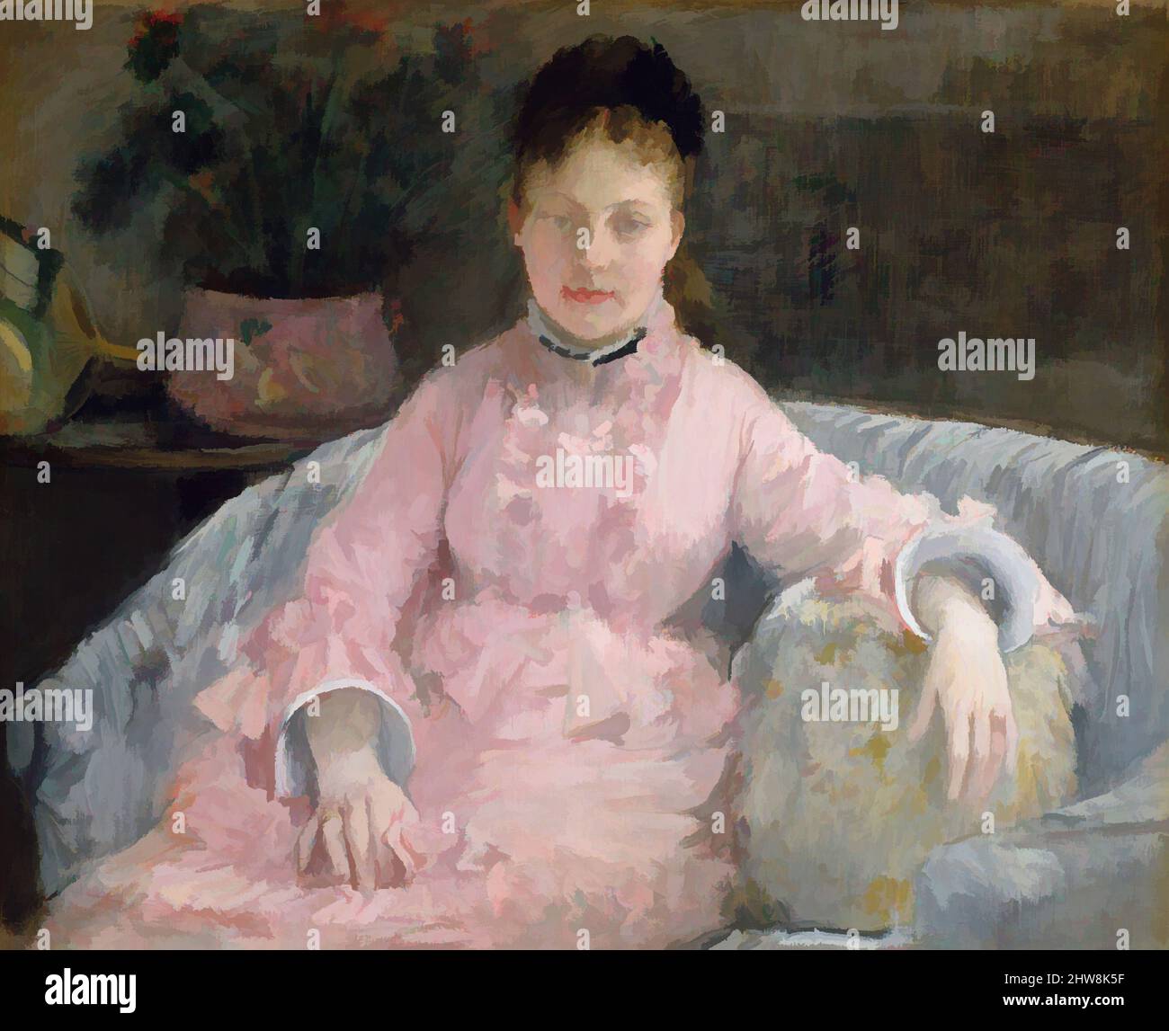 berthe morisot the pink dress description Berthe Morisot - the Pink Dress (1870) | Vintage Antique Painting Home  Luxury Decor Poster Print Woman Portrait Clothes Pink Wall Art