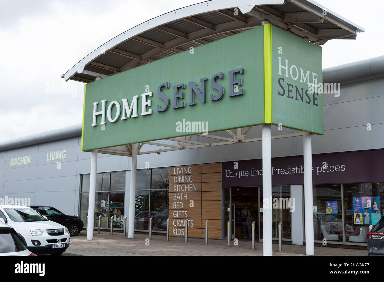 The frontage and logo of the Home Furnishings store Homesense at the Merry Hill shopping centre