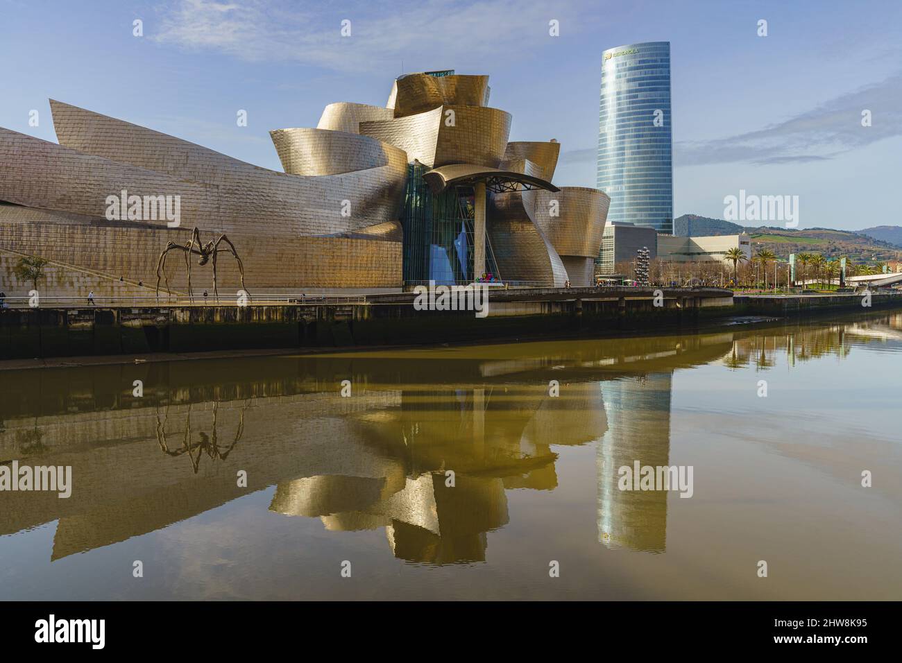 Bilbao, Spain, February 15, 2022. View of the Guggenheim and the ...