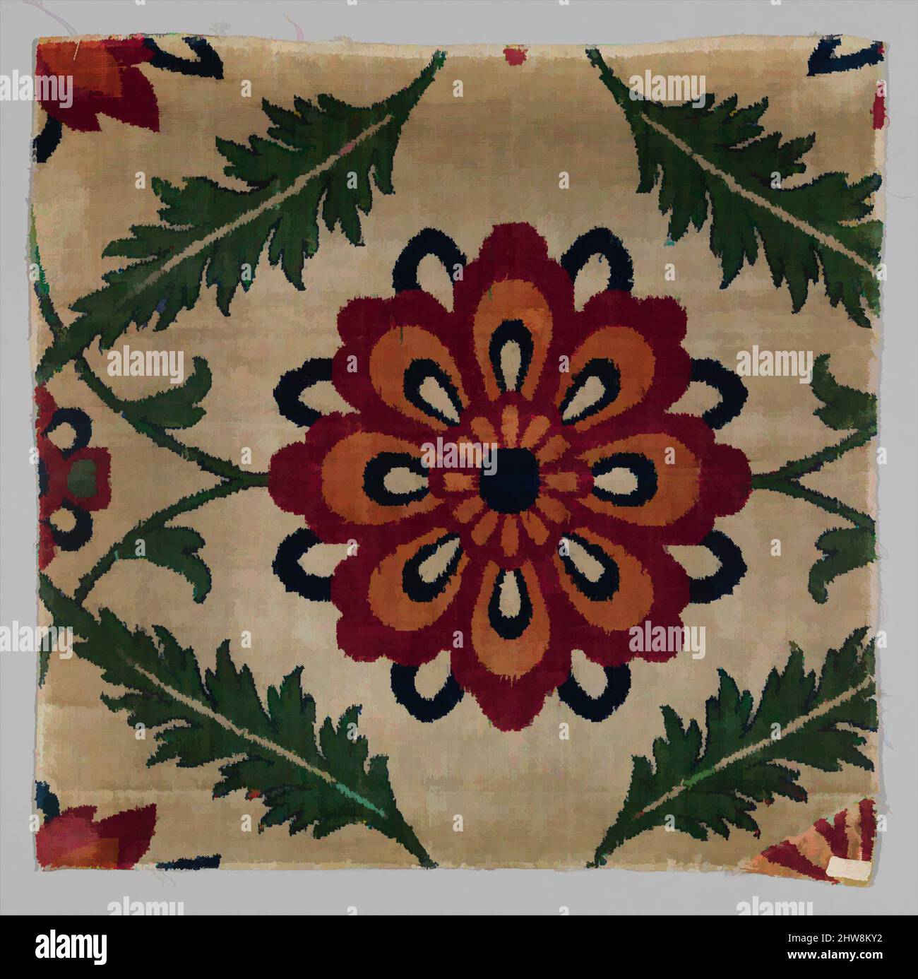 Art inspired by Fragment of a White-Ground Velvet Carpet, 17th century, Attributed to India, Silk, linen; cut velvet, Textile: H. 14 in. (35.6 cm), Textiles-Woven, Carpets composed of flowers and vines arranged on neutral backgrounds were produced in great numbers during the reign of, Classic works modernized by Artotop with a splash of modernity. Shapes, color and value, eye-catching visual impact on art. Emotions through freedom of artworks in a contemporary way. A timeless message pursuing a wildly creative new direction. Artists turning to the digital medium and creating the Artotop NFT Stock Photo