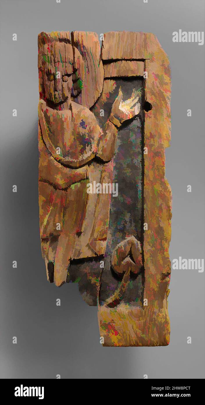 Art inspired by Fragmentary Painted Panel with a Saint, 6th–7th century, Made in Egypt, Bawit, Wood; carved, originally painted, H. 11 7/8 in. (30.2 cm), Wood, The saint stands with upraised hands in the orant (prayer) pose. It is not known if he represents Apa (Father) Apollo, who, Classic works modernized by Artotop with a splash of modernity. Shapes, color and value, eye-catching visual impact on art. Emotions through freedom of artworks in a contemporary way. A timeless message pursuing a wildly creative new direction. Artists turning to the digital medium and creating the Artotop NFT Stock Photo