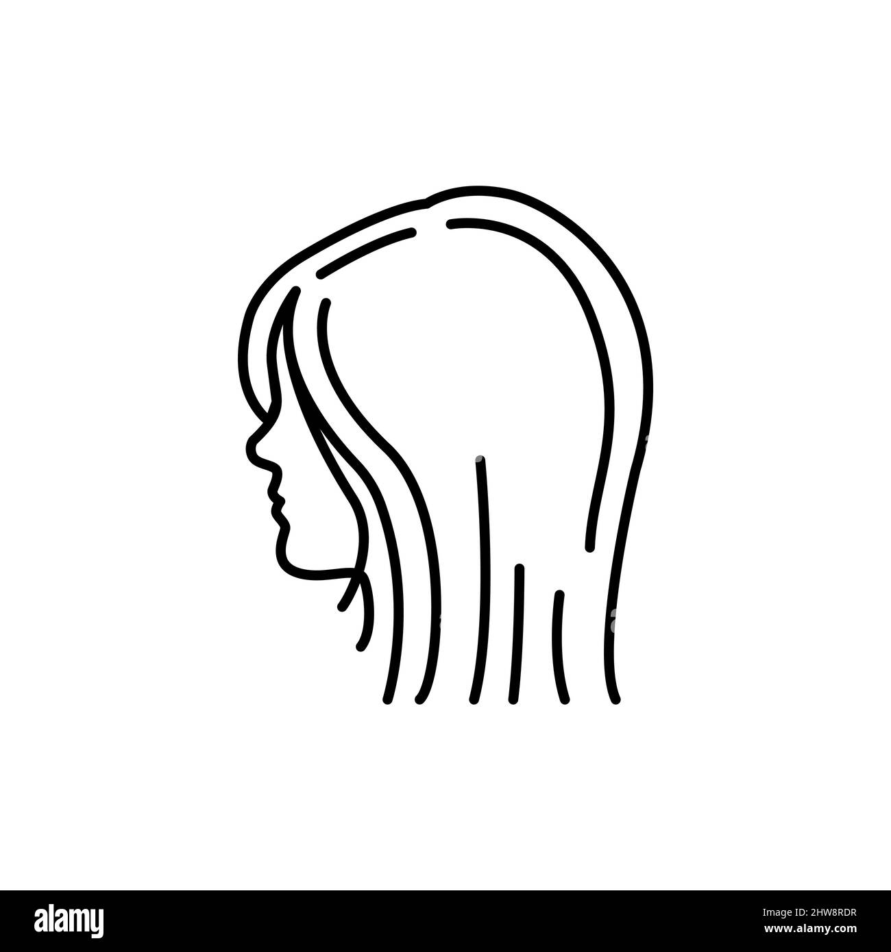 Woman hairstyle color line icon. Beauty industry. Hairdresser service.  Pictogram for web page, mobile app, promo Stock Vector Image & Art - Alamy