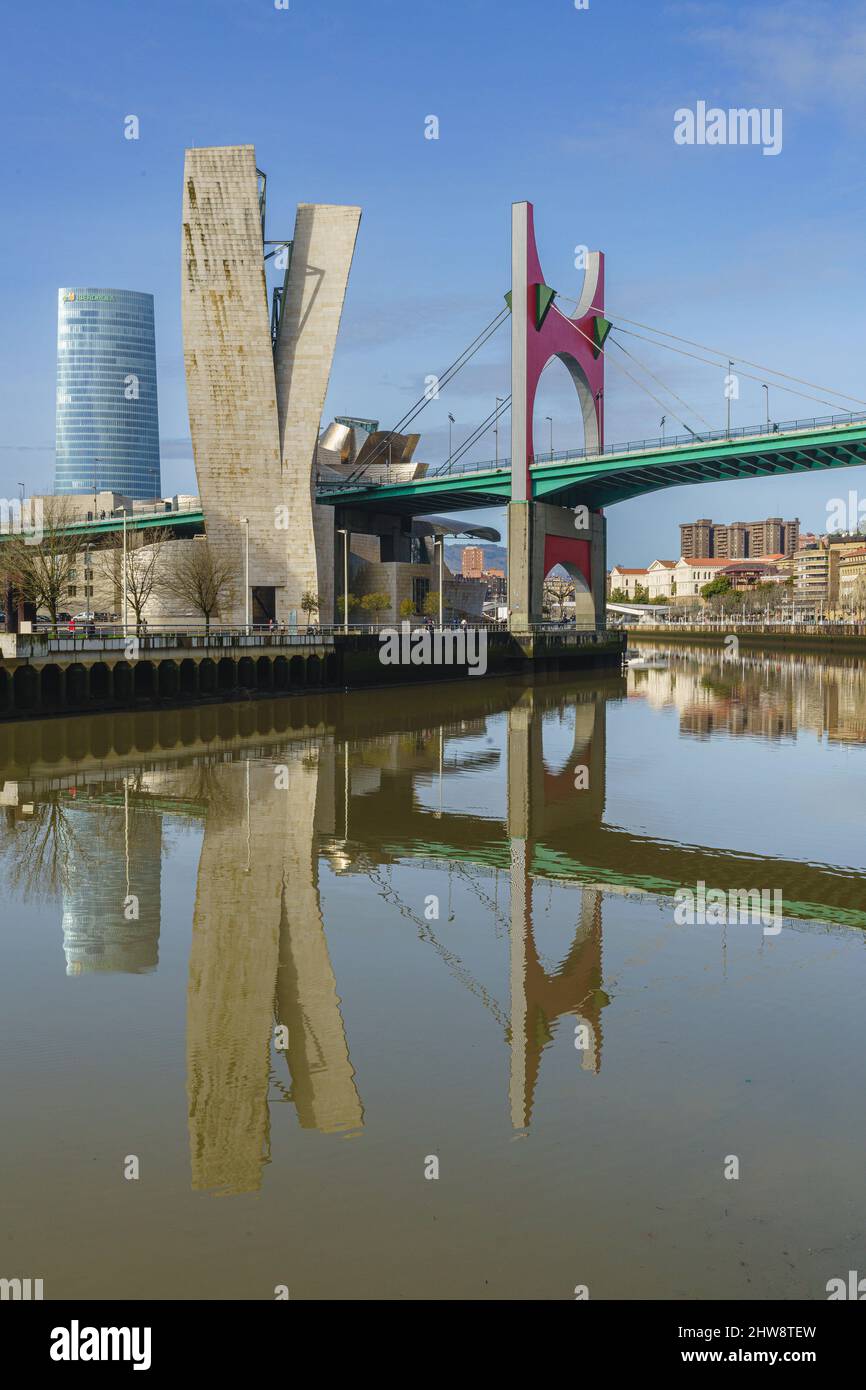 Bilbao, Spain, February 15, 2022. View of the Guggenheim and the ...