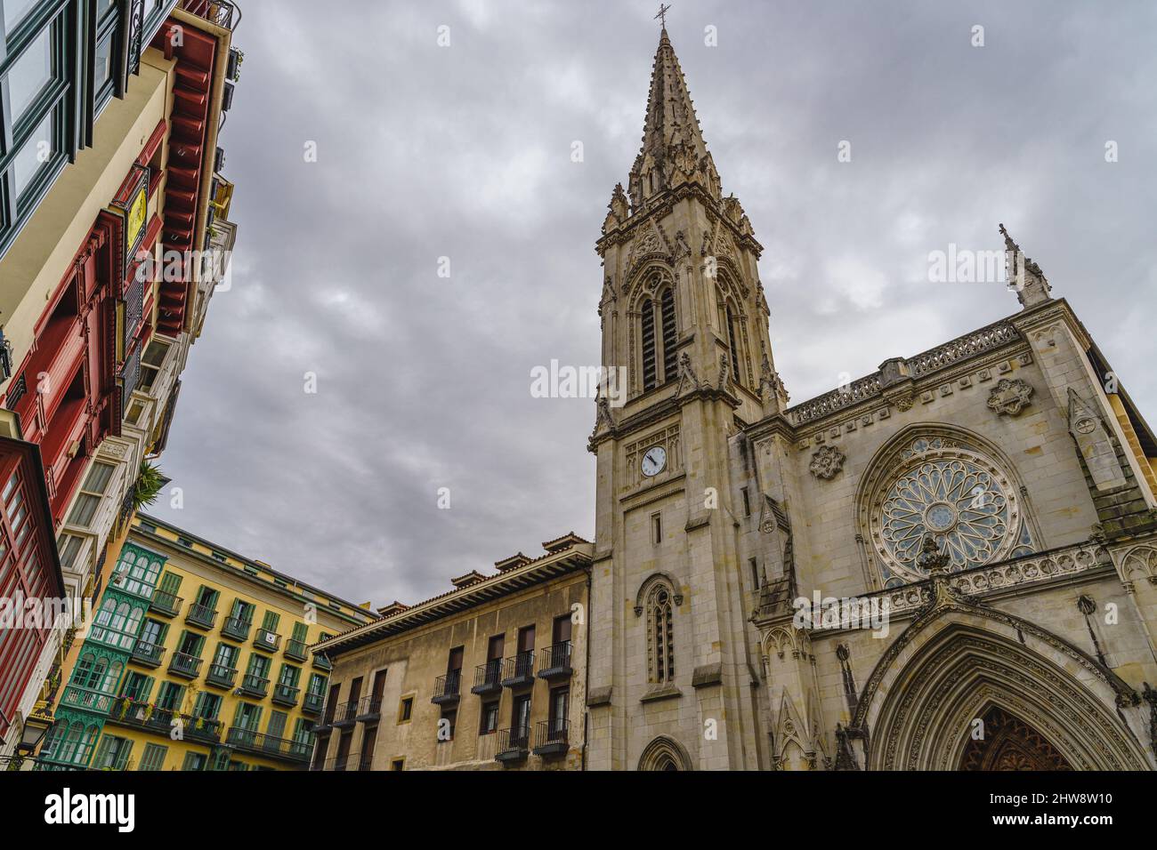 Bilbao, Spain, February 15, 2022. Cathedral of Santiago in the city of Bilbao in Spain Stock Photo