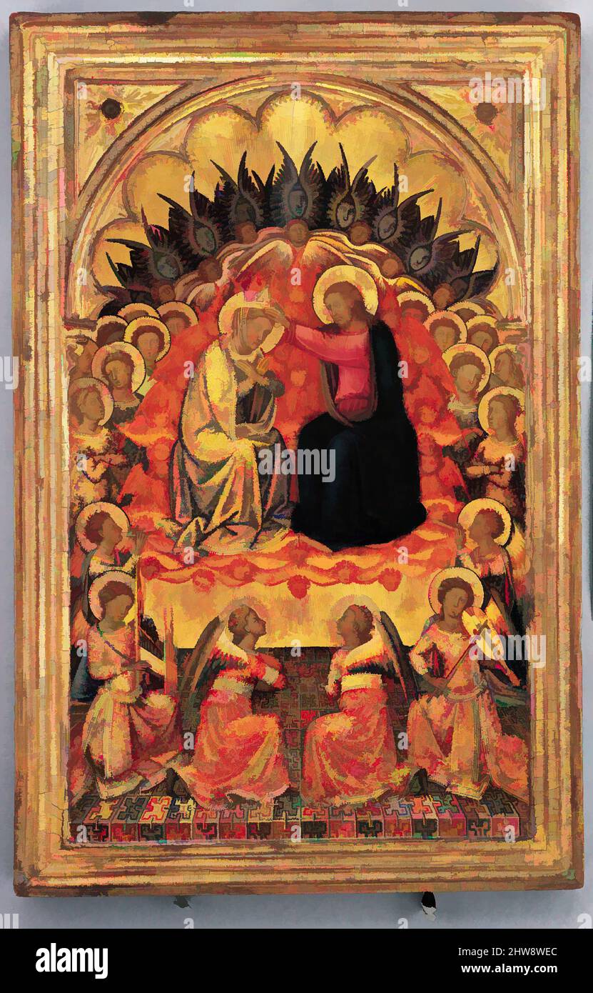 Art inspired by Engaged cassetta frame on a polyptych panel, ca. 1380, Sienese, Poplar. Mitered. Gilt; brown-orange bole., Overall, 50.9 x 33; sight, 44.5 x 26.7 cm; engaged., Frames, Siena, Inforamtion on Niccolò di Buonaccorso (active 1356, d. 1388) is sparse, but this 'Coronation of, Classic works modernized by Artotop with a splash of modernity. Shapes, color and value, eye-catching visual impact on art. Emotions through freedom of artworks in a contemporary way. A timeless message pursuing a wildly creative new direction. Artists turning to the digital medium and creating the Artotop NFT Stock Photo