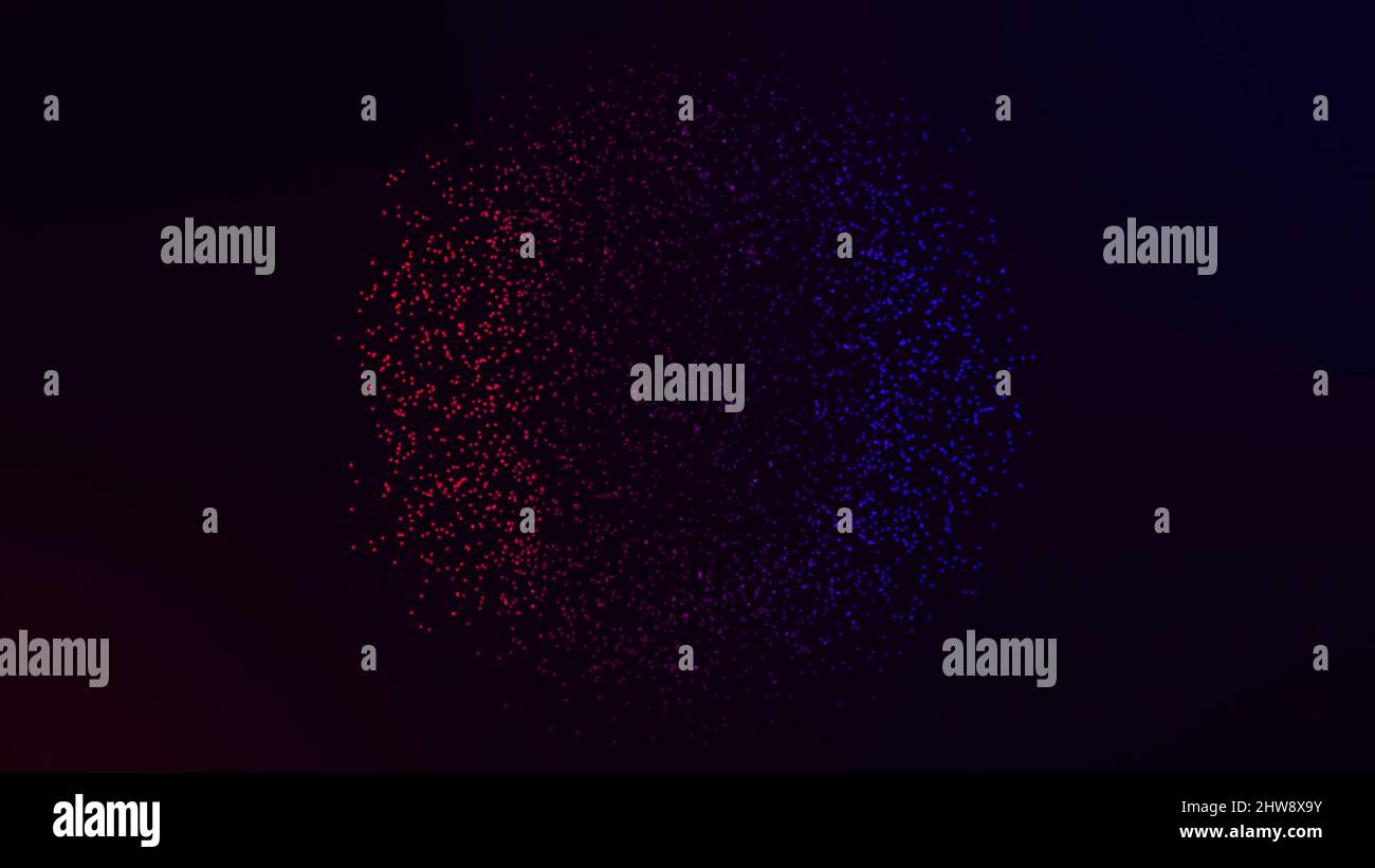 Abstract motion colorful sphere of glowing particles. Animation ...