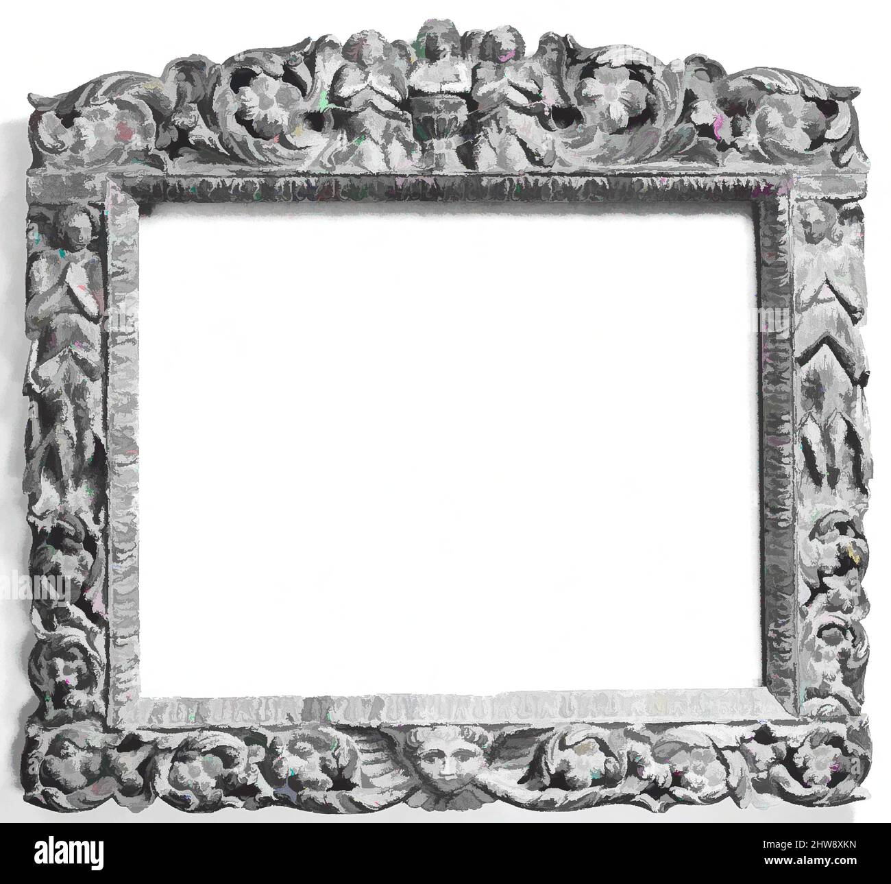 Art inspired by Corpus frame, 1950–70, style Lombardy, 17th century, American, United States, Pine back frame with poplar upper moldings., 61 x 67.2, 38 x 49.5, 41.2 x 52.8 cm., Frames, Classic works modernized by Artotop with a splash of modernity. Shapes, color and value, eye-catching visual impact on art. Emotions through freedom of artworks in a contemporary way. A timeless message pursuing a wildly creative new direction. Artists turning to the digital medium and creating the Artotop NFT Stock Photo