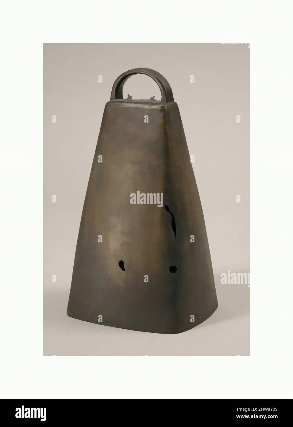 Art inspired by Bell of Clogher, early 20th century (original dated 5th century), Irish, Iron, bronze, Overall: 10 x 5 5/8 x 5in. (25.4 x 14.3 x 12.7cm), Reproductions-Metalwork, Classic works modernized by Artotop with a splash of modernity. Shapes, color and value, eye-catching visual impact on art. Emotions through freedom of artworks in a contemporary way. A timeless message pursuing a wildly creative new direction. Artists turning to the digital medium and creating the Artotop NFT Stock Photo