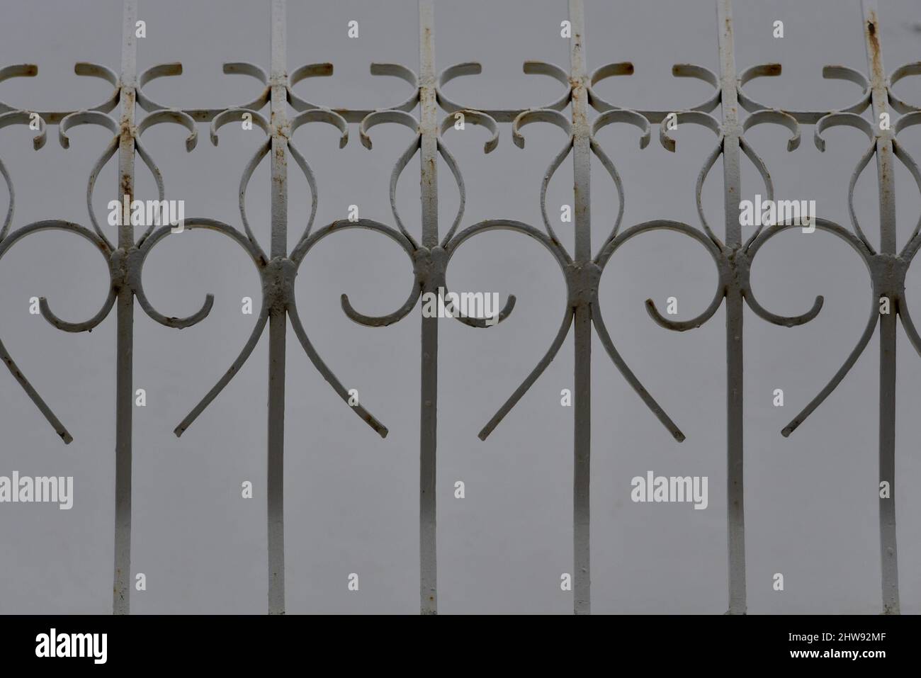 Traditional custom made wrought iron balcony railing in Nafplio, Greece ...