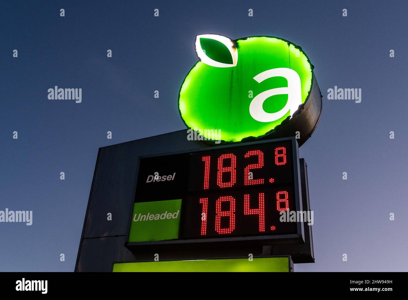 Clones, Co. Monaghan, Ireland. 4th Mar, 2022. Applegreen has this afternoon announced a 'substantial” increase in petrol and diesel prices for its business customers from tomorrow. The increase is due to the Russian invasion of Ukraine. Credit: AG News/Alamy Live News Stock Photo