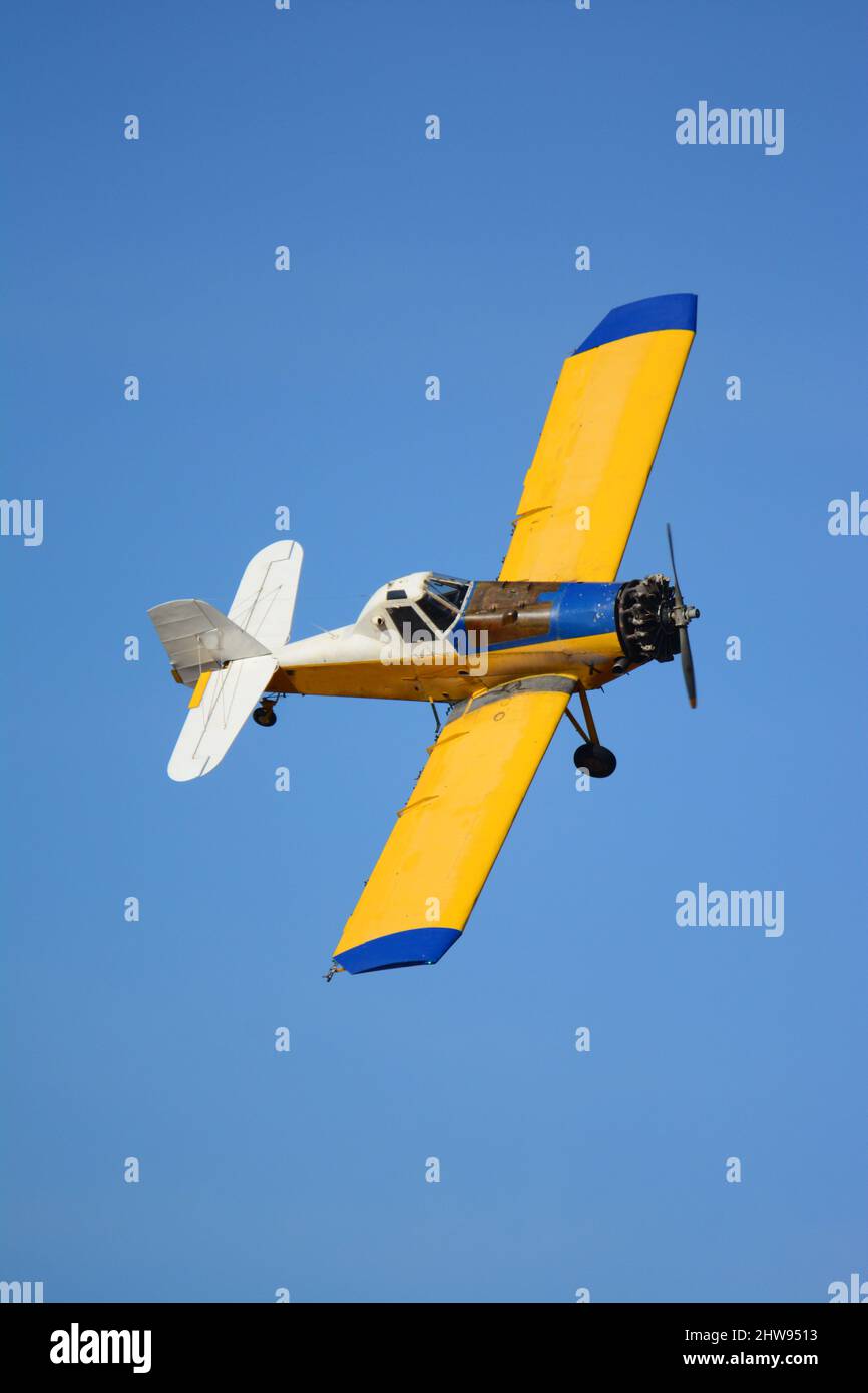 Crop duster in flight. Stock Photo