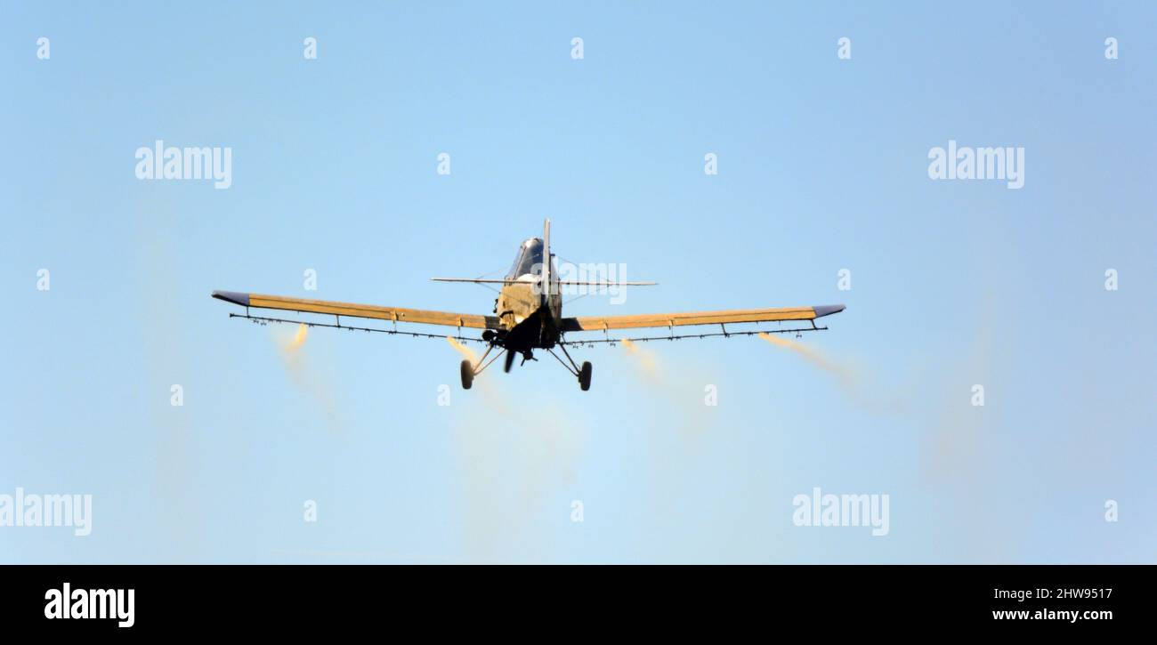 Crop duster in flight. Stock Photo