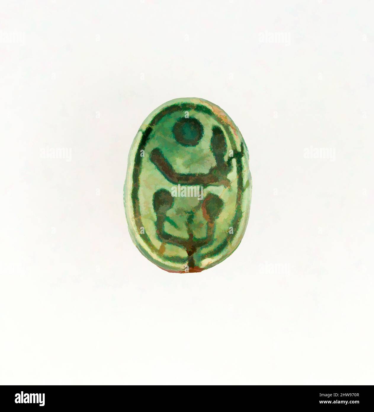 Art inspired by Scarab Inscribed with the Throne Name of Amenhotep I, New Kingdom, Dynasty 18, ca. 1525–1504 B.C., From Egypt, Steatite, glazed, l. 1.4 cm ( 9/16 in); w. 1 cm (3/8 in, Classic works modernized by Artotop with a splash of modernity. Shapes, color and value, eye-catching visual impact on art. Emotions through freedom of artworks in a contemporary way. A timeless message pursuing a wildly creative new direction. Artists turning to the digital medium and creating the Artotop NFT Stock Photo