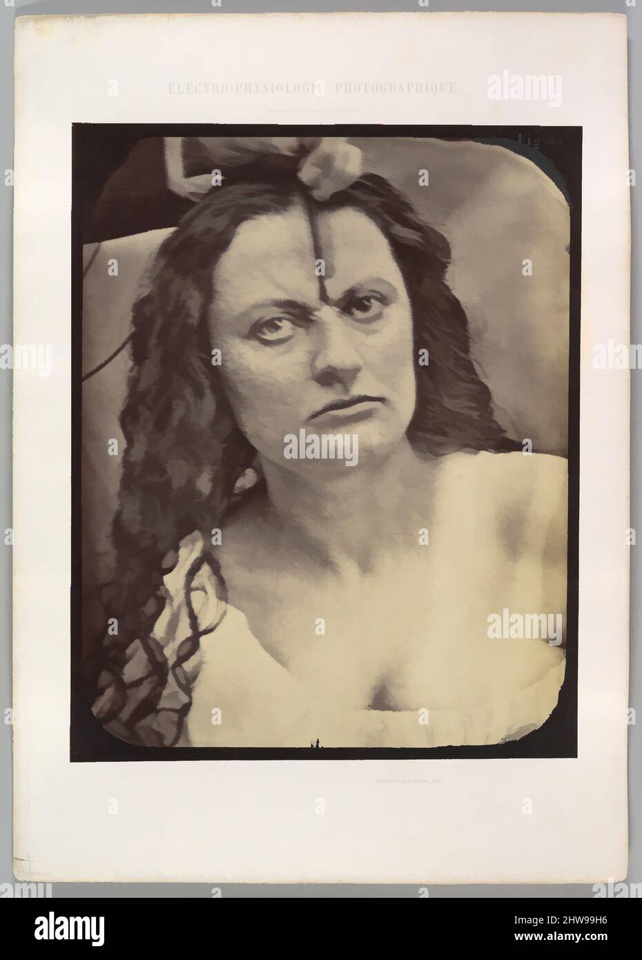 Art inspired by Figure 81: Lady Macbeth, moderate expression of cruelty, 1854–56, printed 1862, Albumen silver print from glass negative, Image: 28.4 × 22.7 cm (11 3/16 × 8 15/16 in.), Photographs, Guillaume-Benjamin-Amand Duchenne de Boulogne (French, 1806–1875), Adrien Tournachon (, Classic works modernized by Artotop with a splash of modernity. Shapes, color and value, eye-catching visual impact on art. Emotions through freedom of artworks in a contemporary way. A timeless message pursuing a wildly creative new direction. Artists turning to the digital medium and creating the Artotop NFT Stock Photo